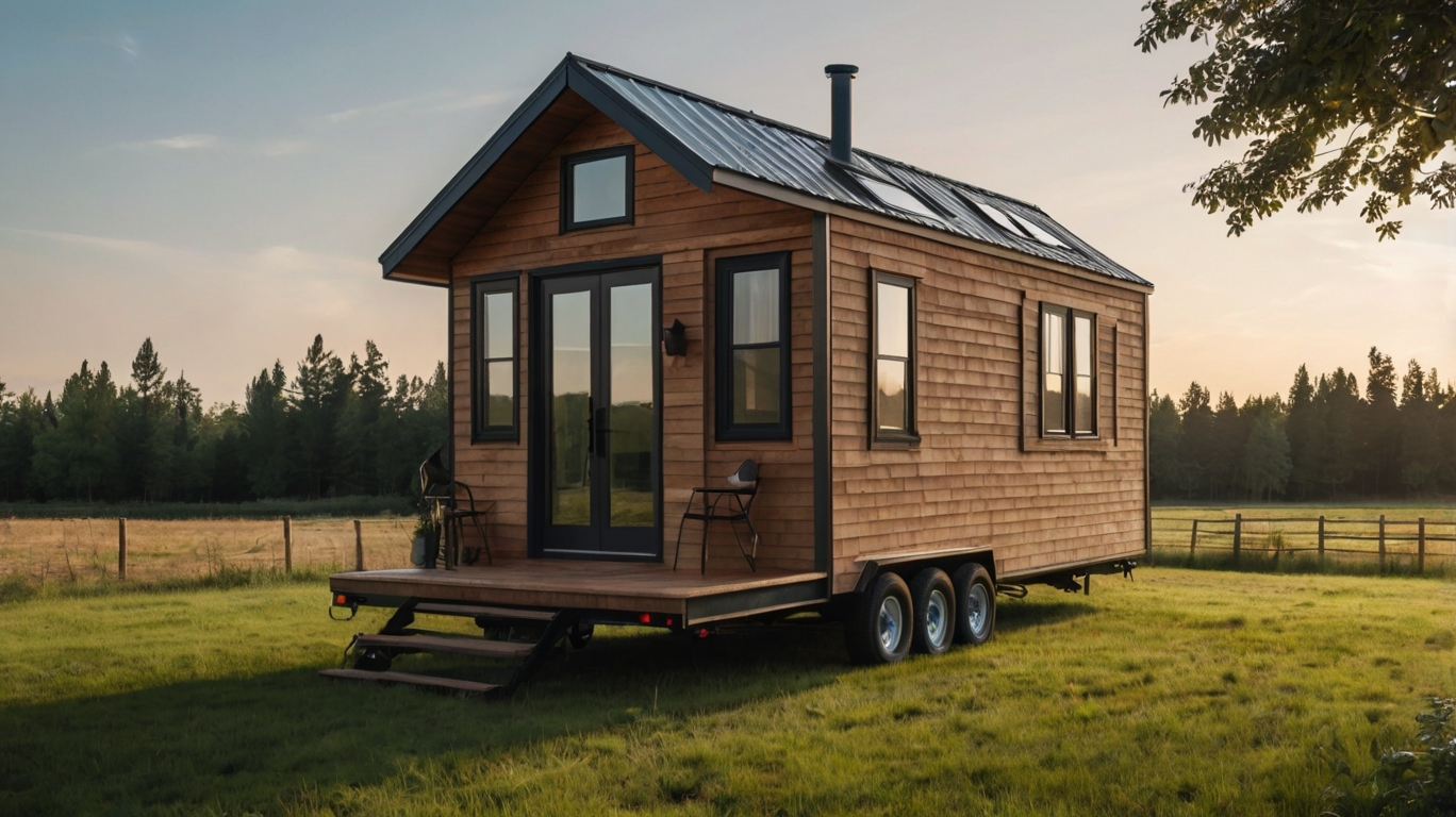 Tiny house sur roues en bois, idéale pour les campings, locations Airbnb et vie compacte moderne